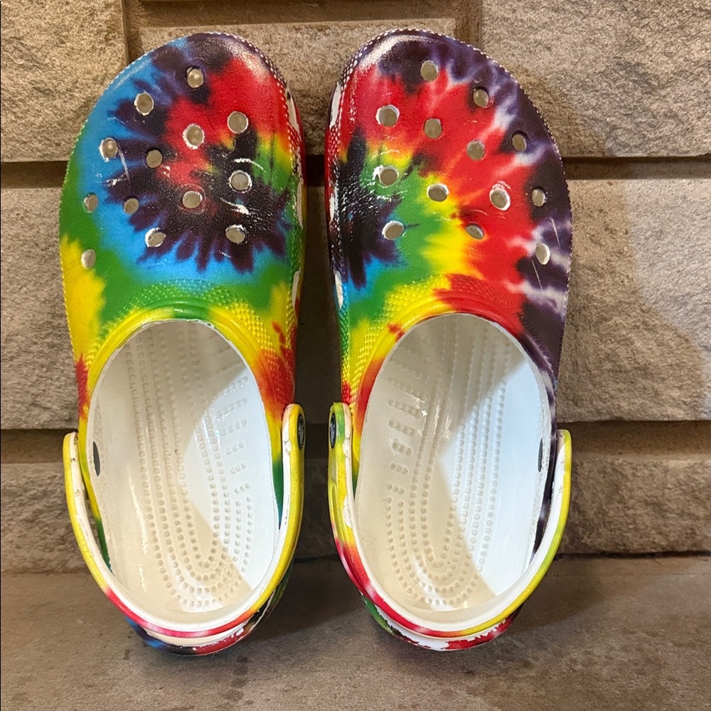 CROCS Multicolor Tie-Dye Slip-Ons
